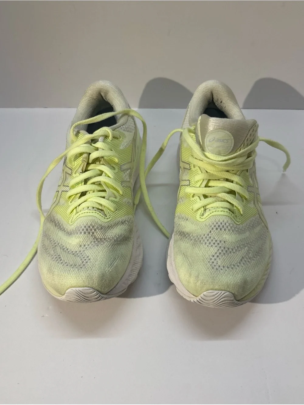 Asics Women's Running Shoe - Light Yellow and Cream size 7.5